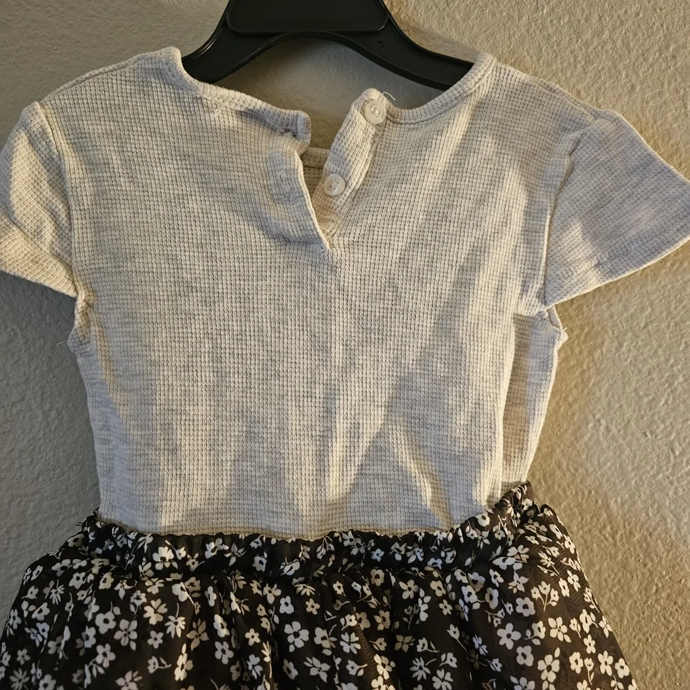 Little Lass Brown and Pink Butterfly Dress - Picture 4 of 6